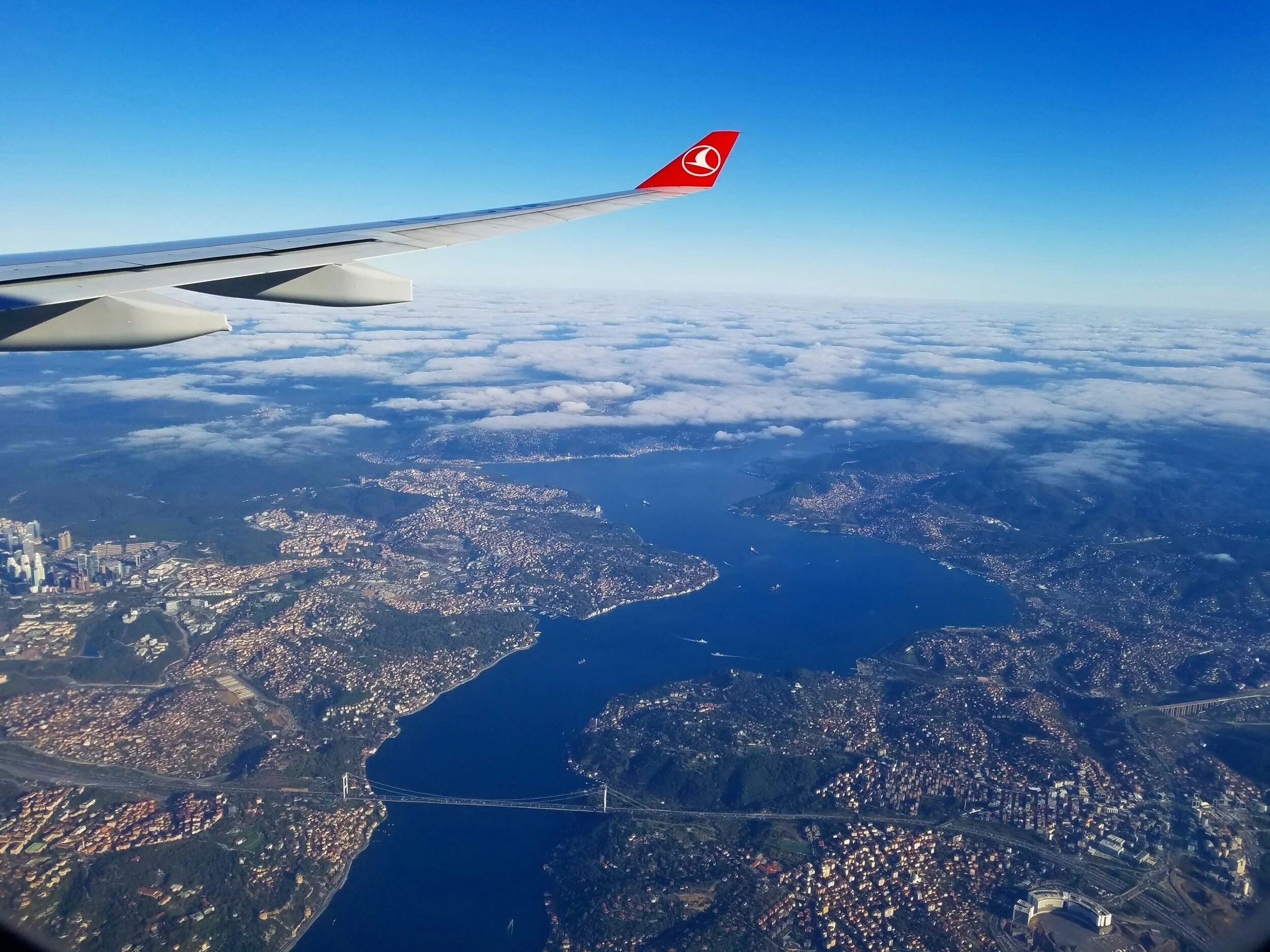 Returning from ministry in Pakistan, crossing above Istanbul, Turkey, from Asia to Europe.