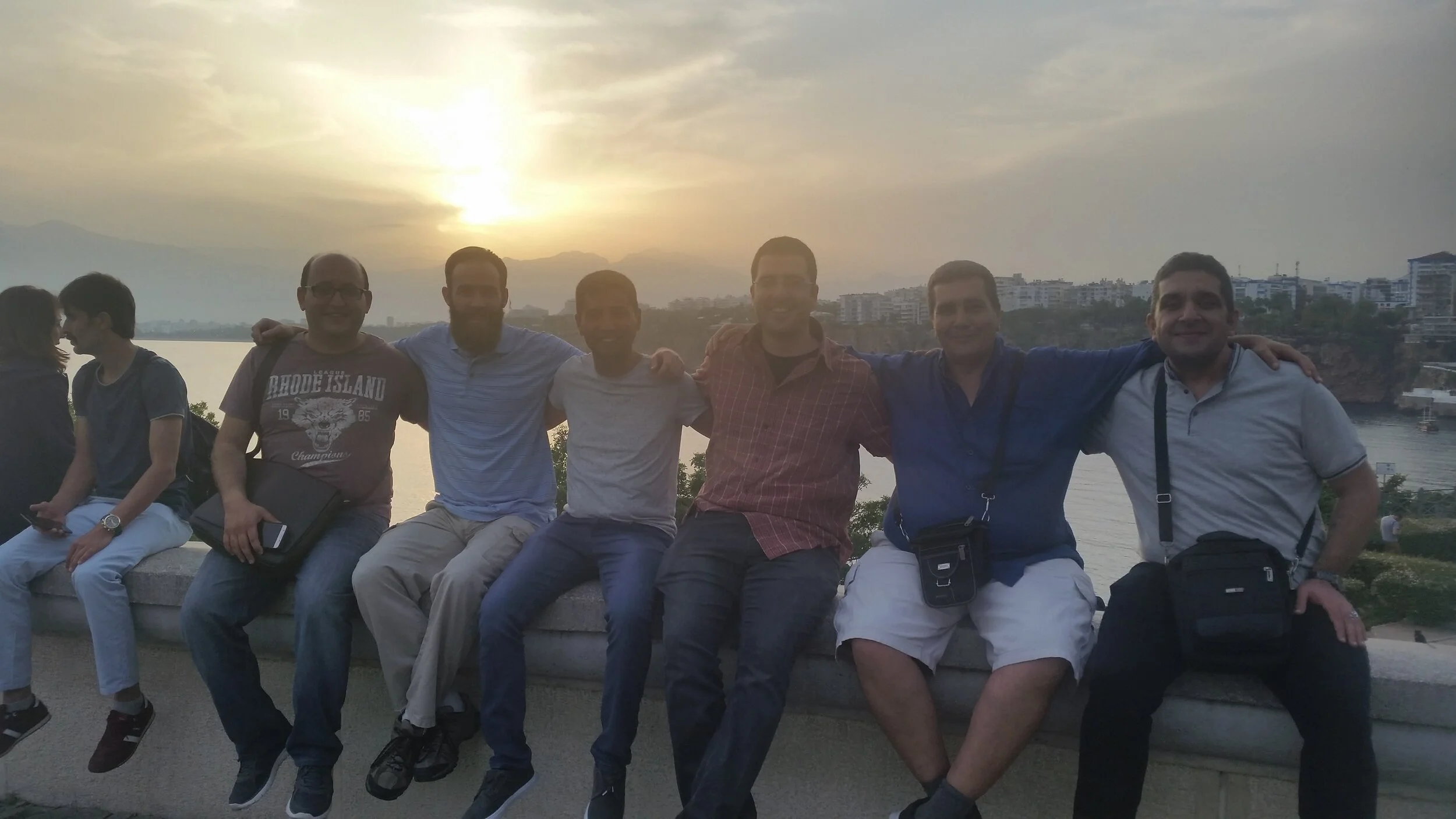 Some members of the class following a day of learning, over- looking the harbor in Antalya (ancient Perga [Acts 13:13]).