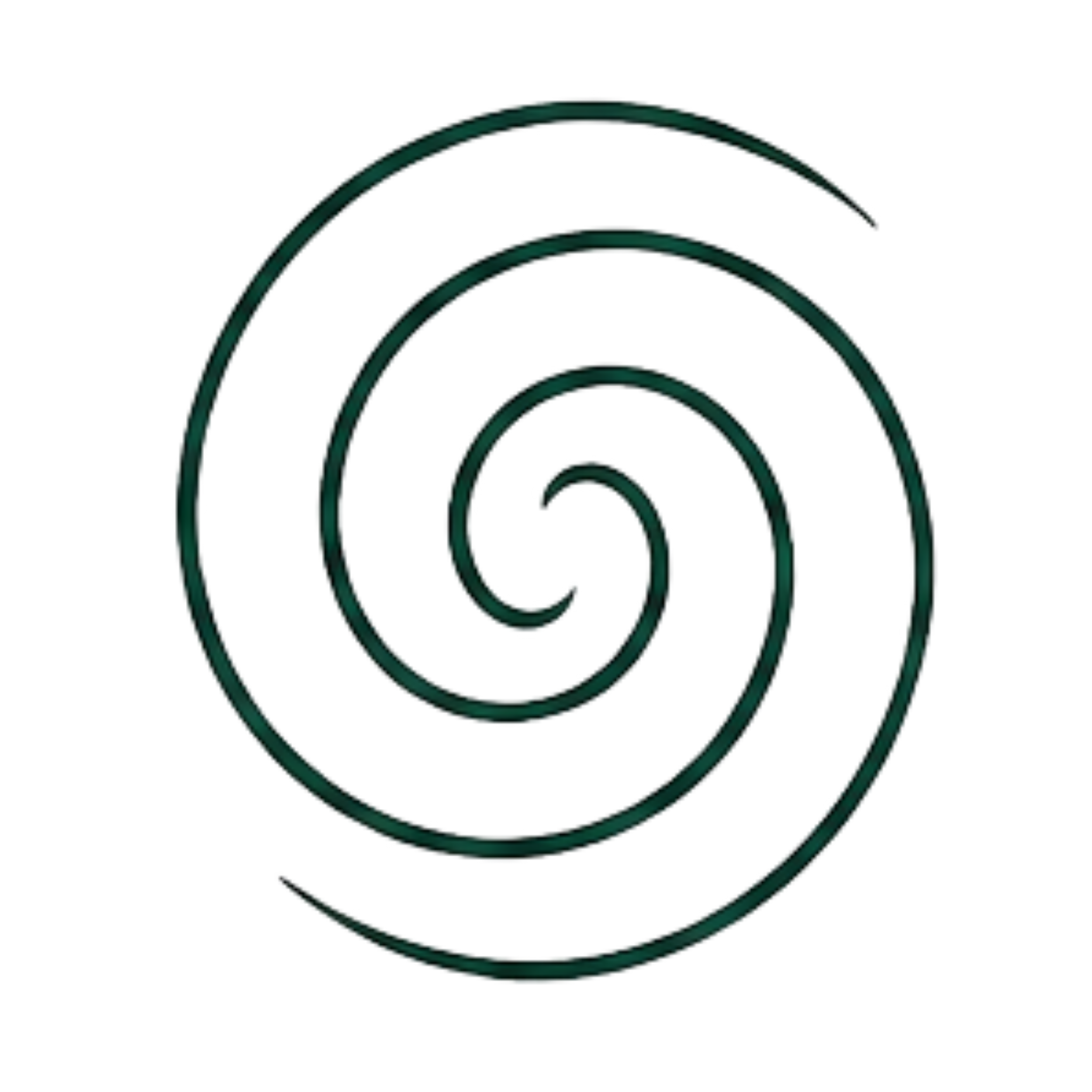 Close-up of spiral wire structures, possibly metal, arranged concentrically against a black background.