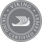 Viking River Cruises logo featuring a stylized boat with waves.