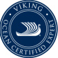Viking Ocean Cruises logo featuring a stylized ship within a circular border with the text 'Viking Ocean Cruises' and 'Ocean Certified'