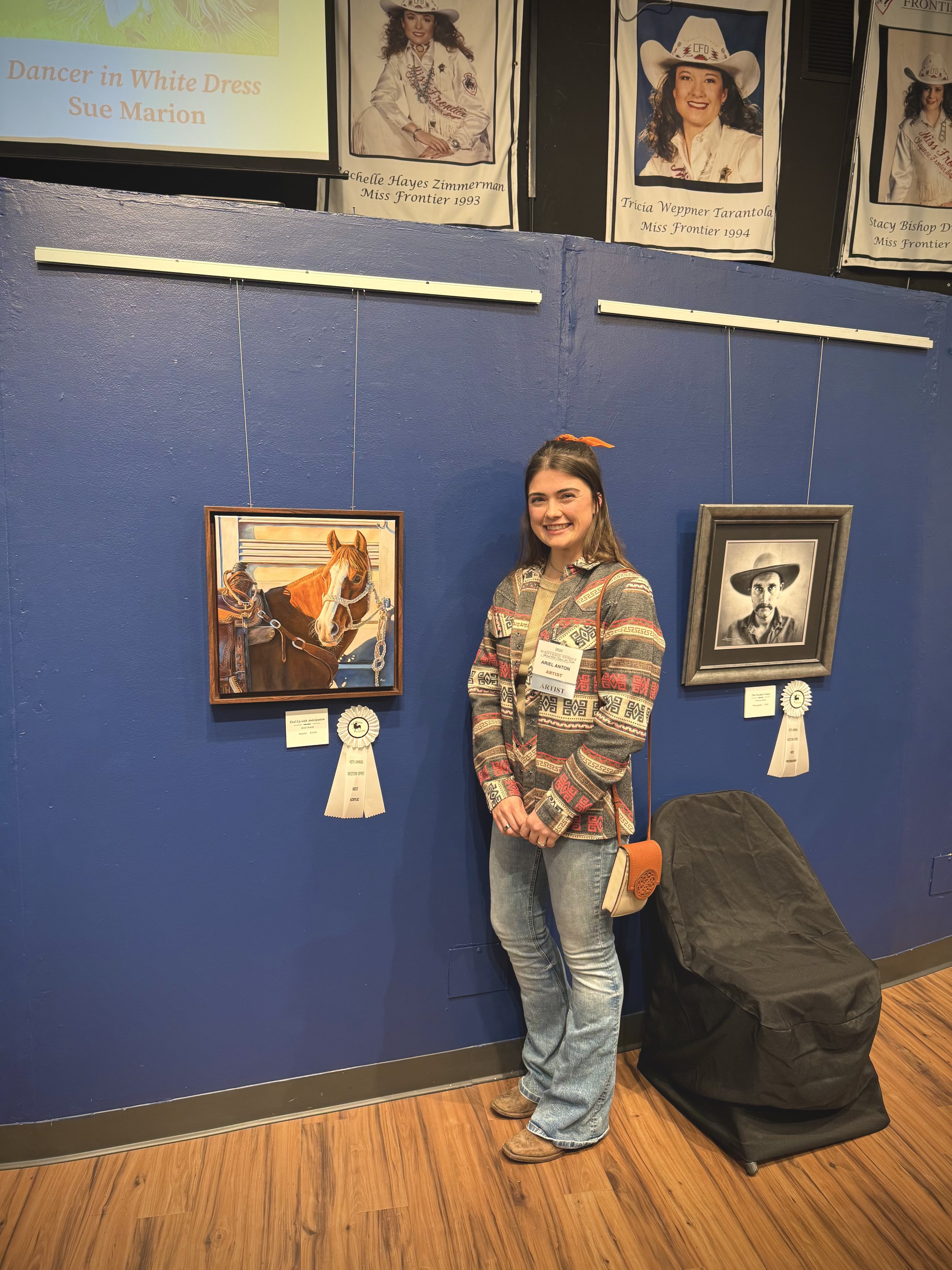 "Best Acrylic" with "Tied Up with Anticipation" at the 2026 Cheyenne Frontier Days Western Spirit Art Show
