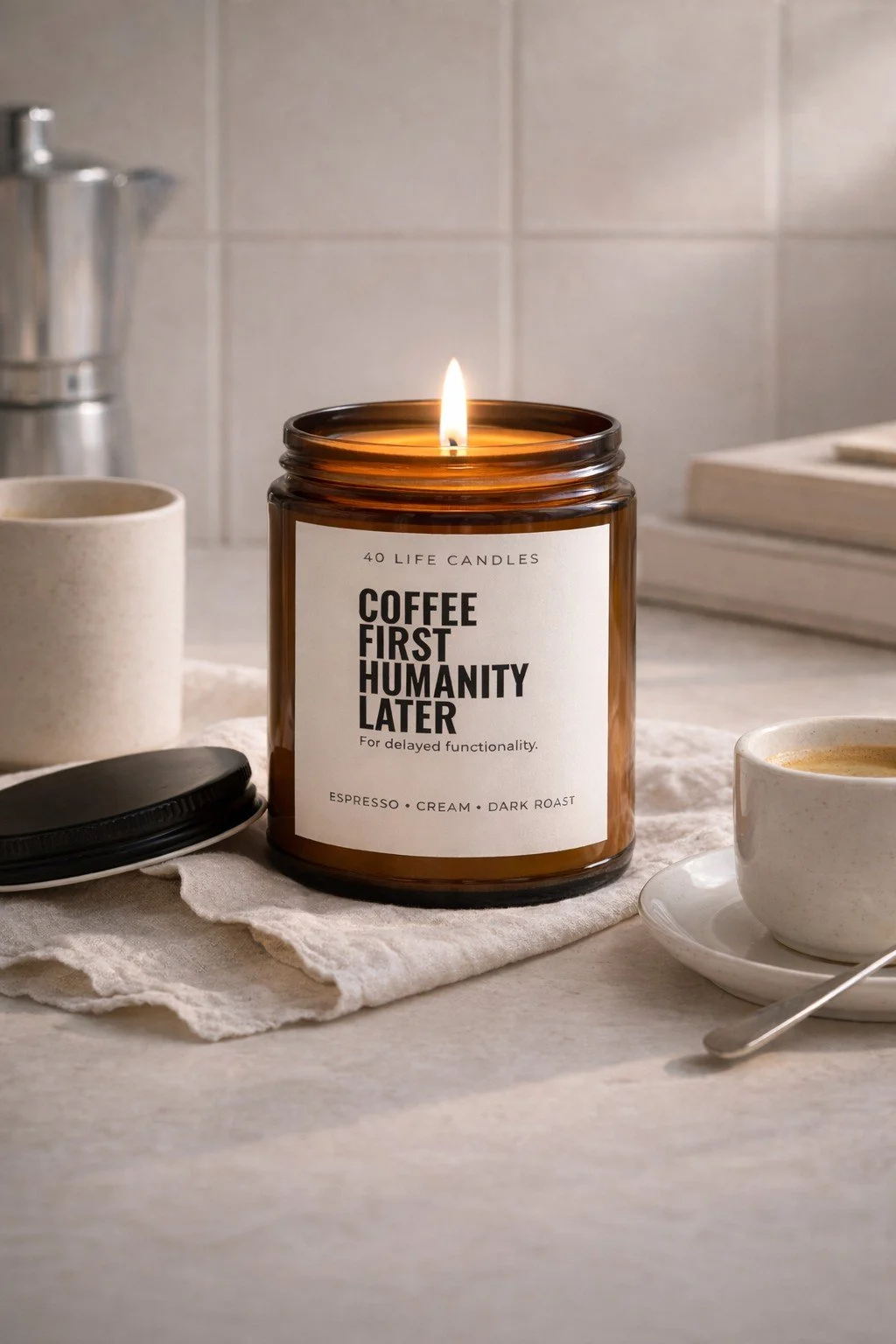 Coffee First Humanity Later Soy Candle