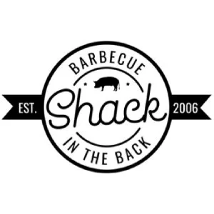 Logo for Barbecue Shack in the Back, established in 2006, featuring a pig silhouette inside a circular design.