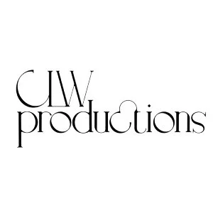 Logo with stylized text reading 'CW productions' in black on a white background.