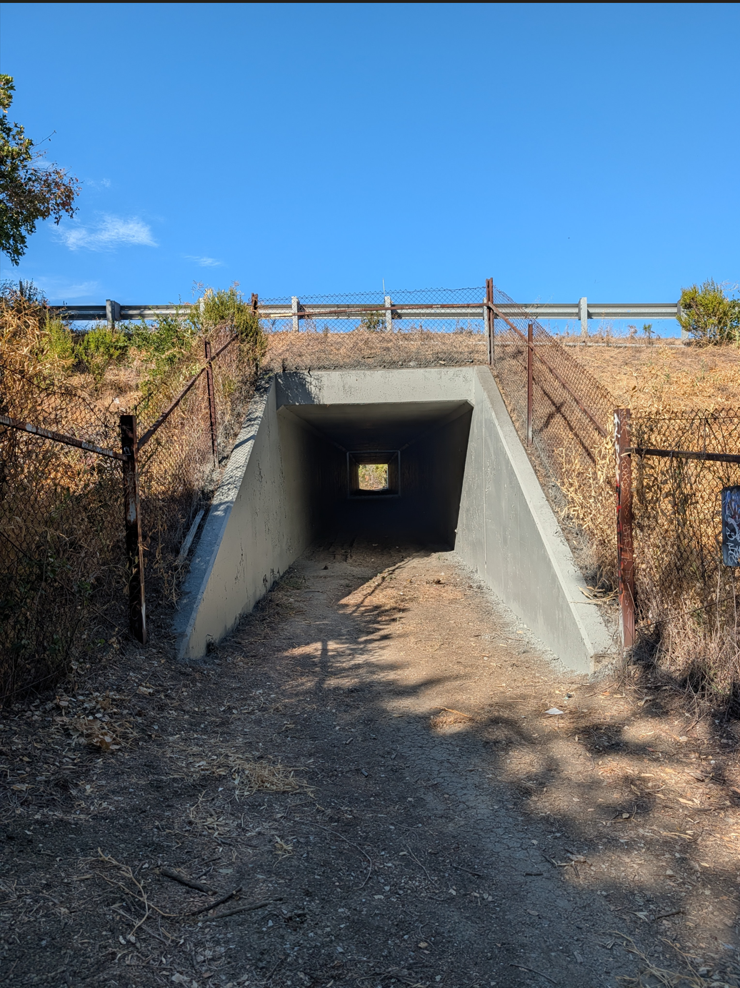 Pedestrian tunnel under 280 in Woodside after renovation