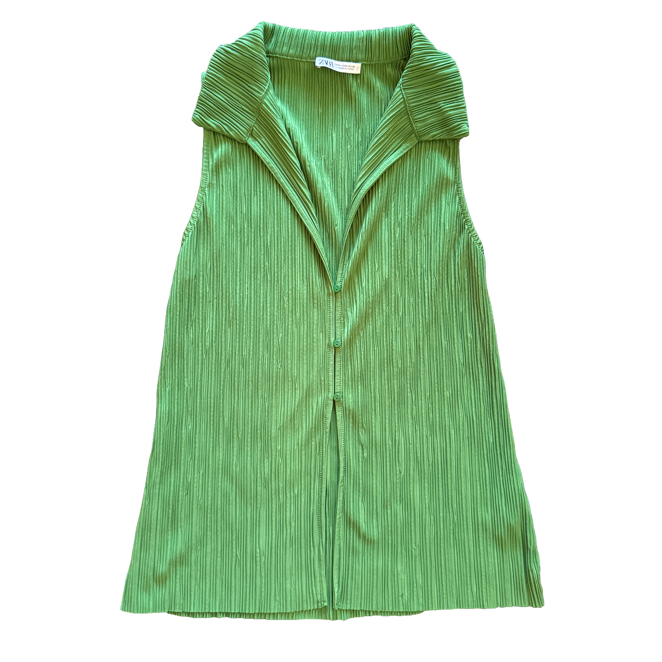 Sleeveless Button-Front Blouse M