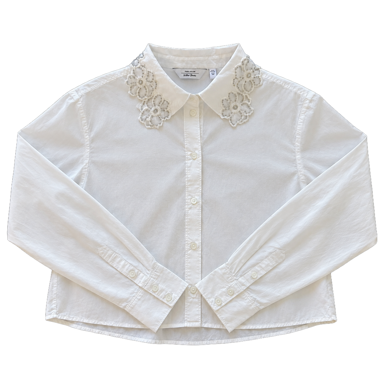Floral-Collar Cropped Buttondown EU40