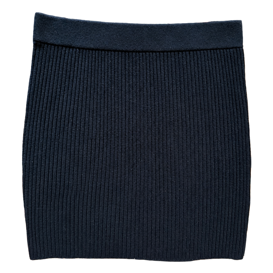 Ribbed Knit Mini Skirt M