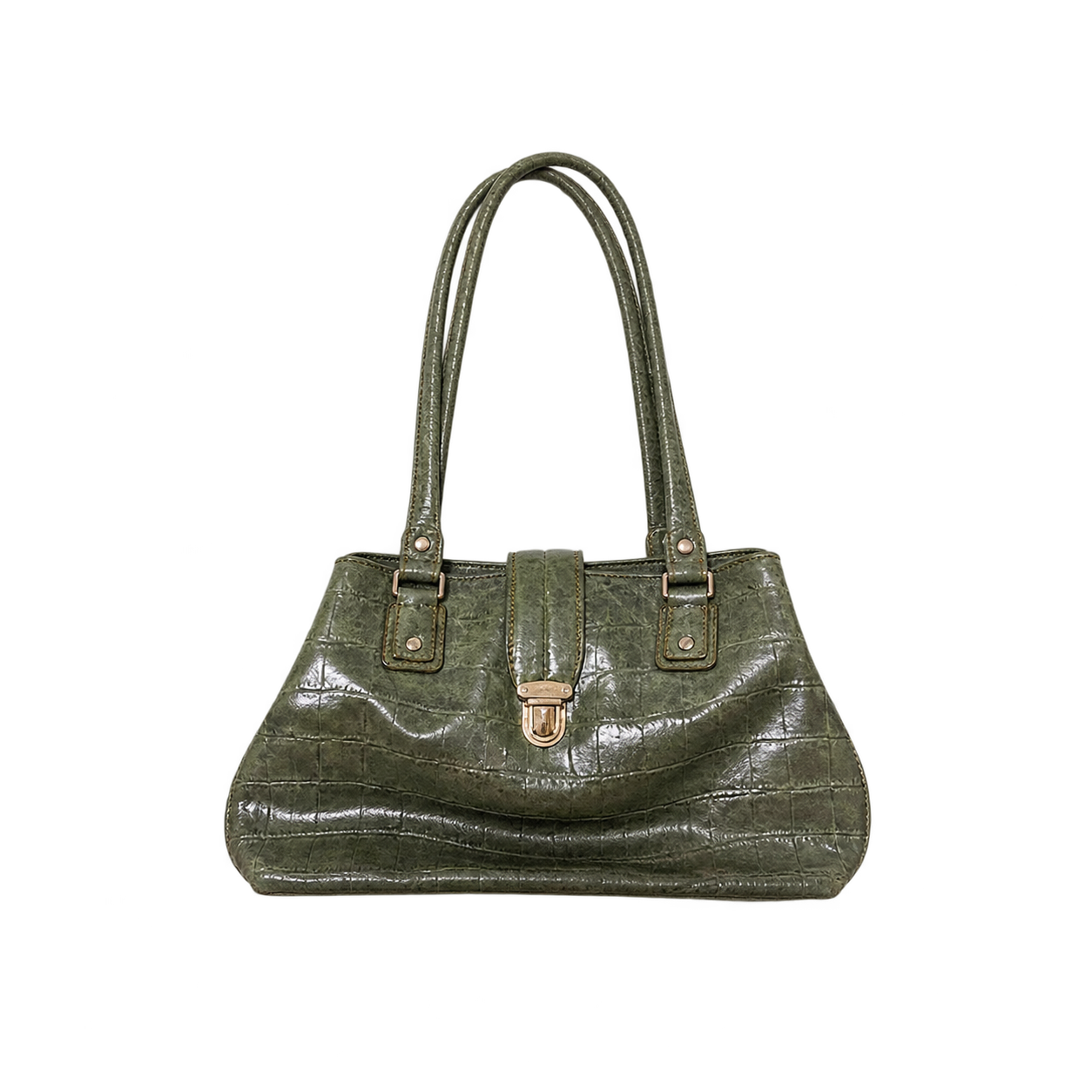 Croc Embossed Shoulder Bag