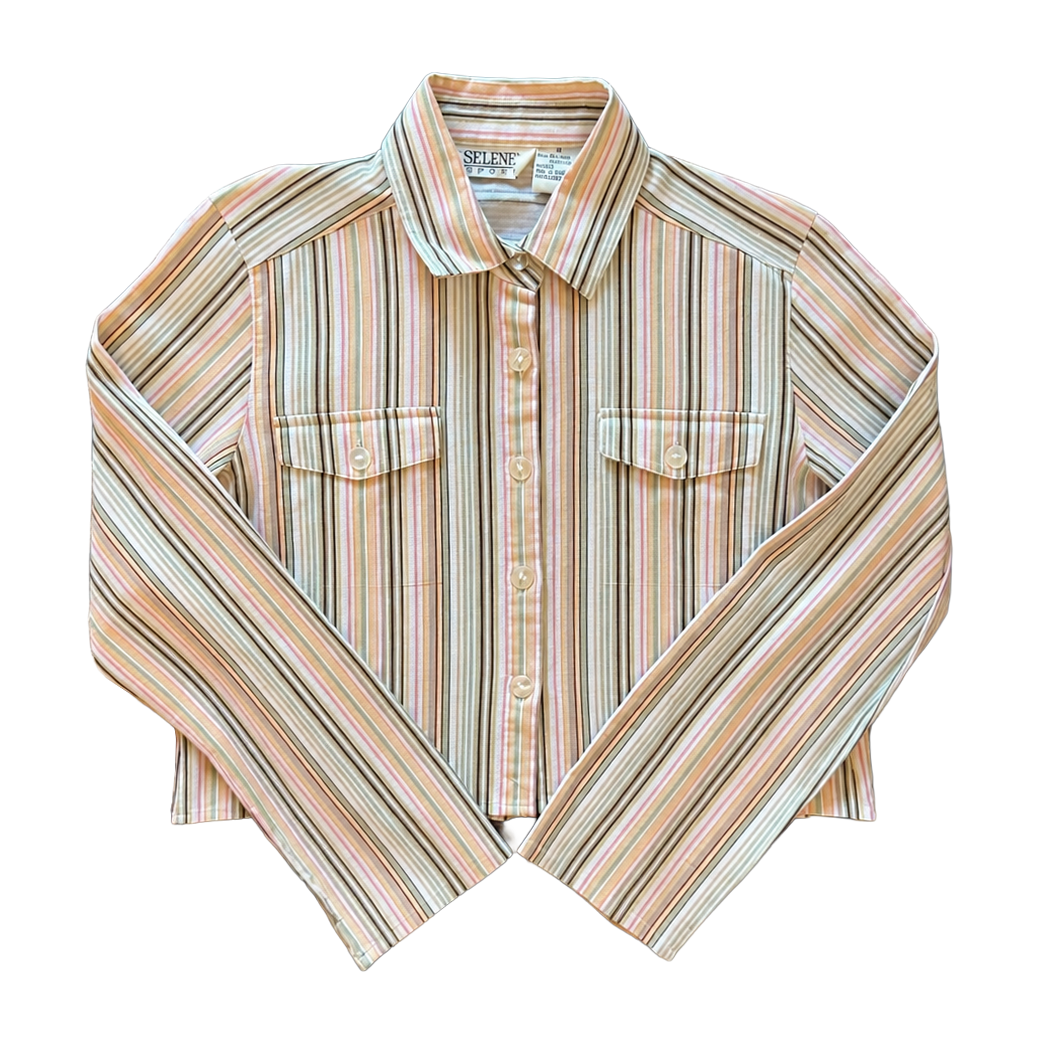 Cropped Striped Button-Down 8