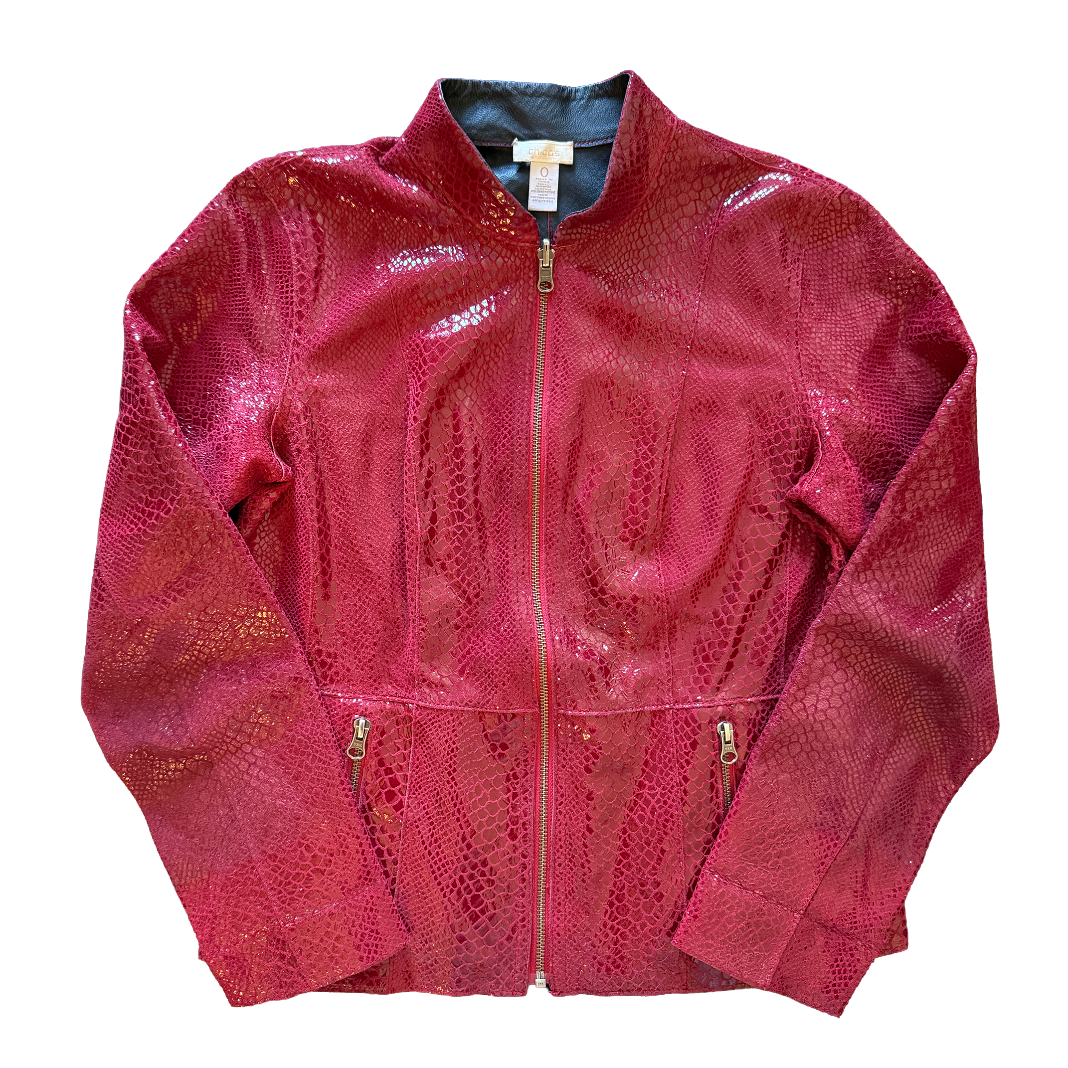 Faux Leather Zip-Up Jacket 0