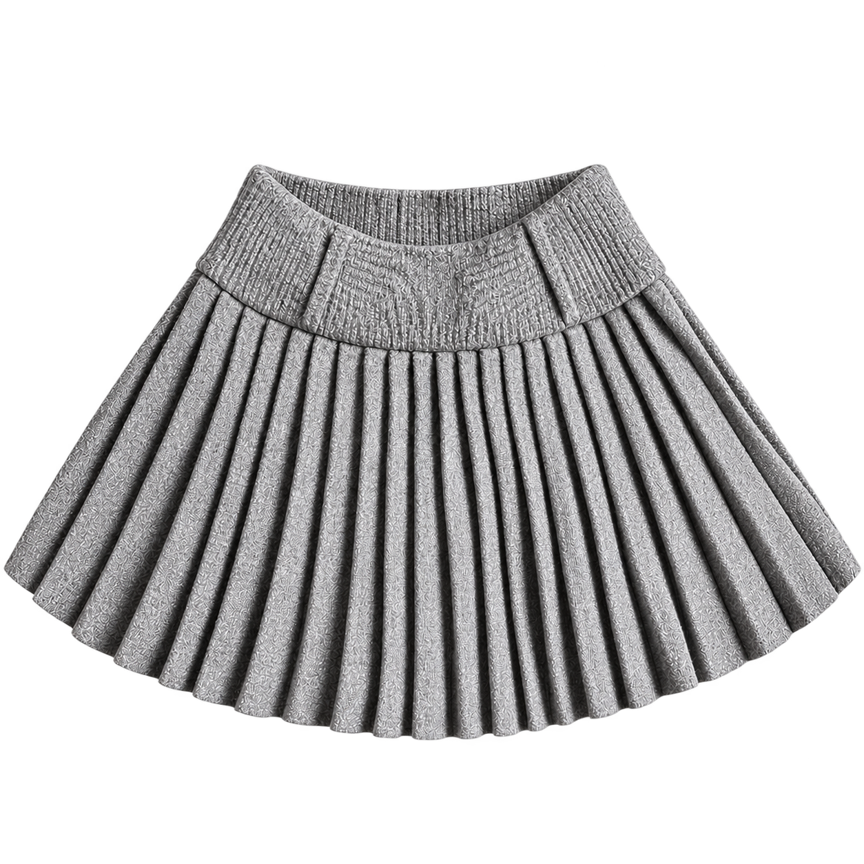 Pleated Knit Mini Skirt S