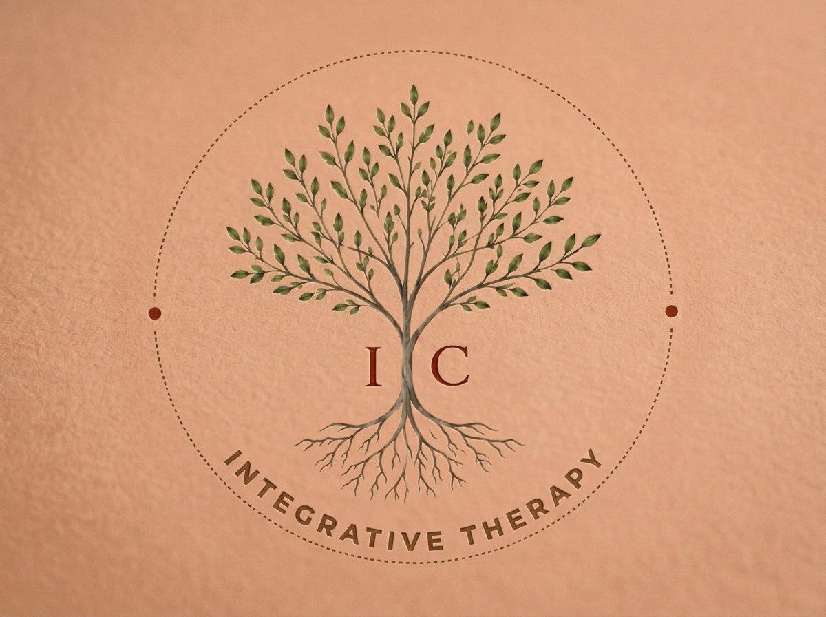 Isobel Chubb Therapy logo with a rooted tree and the initials IC.