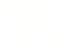 Abstract icon showing two intersecting circles to represent build for people first