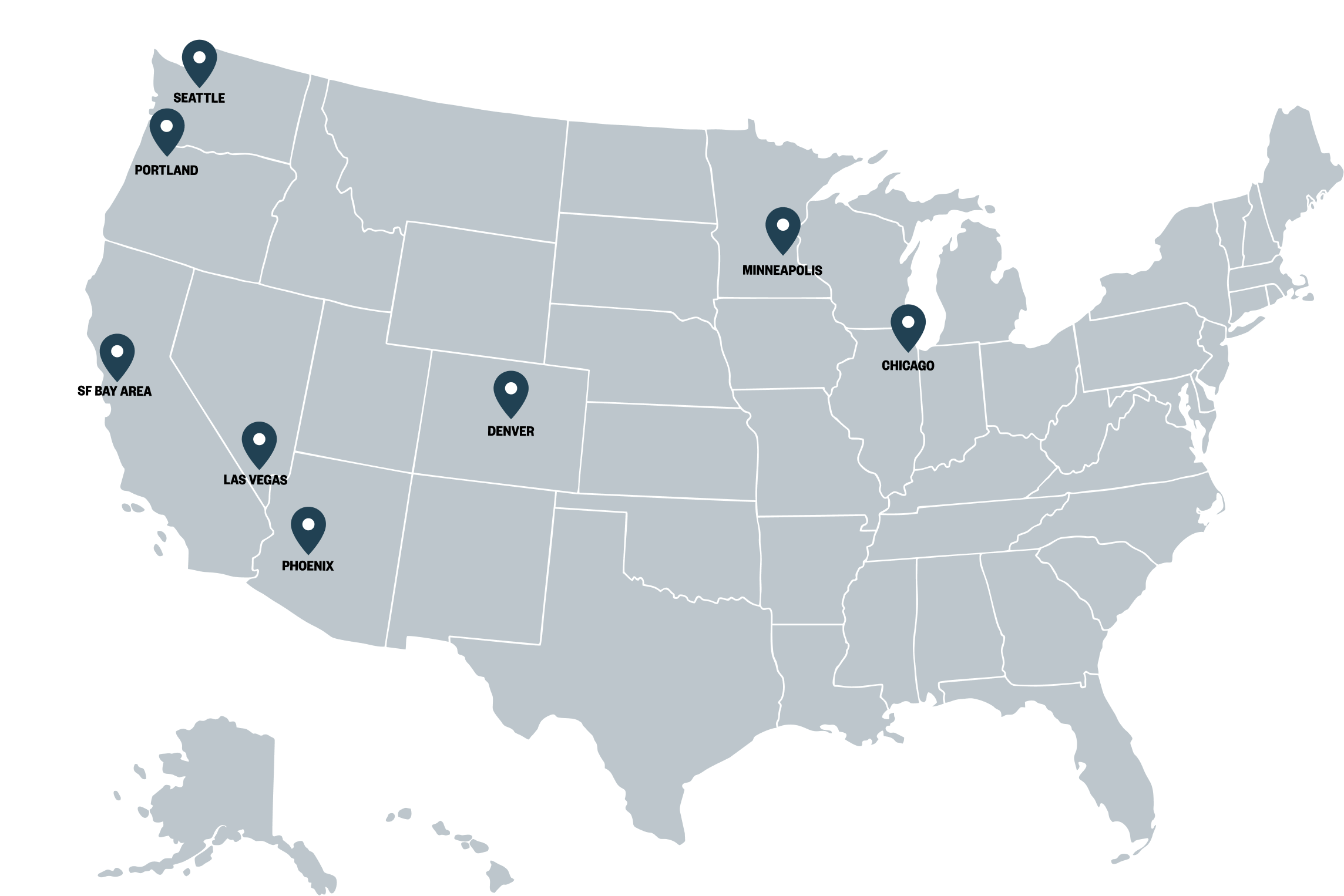 United States Map of CCRP locations