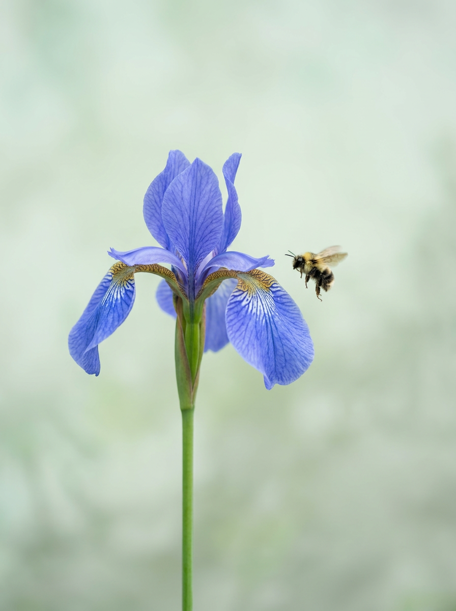 Blue iris flower