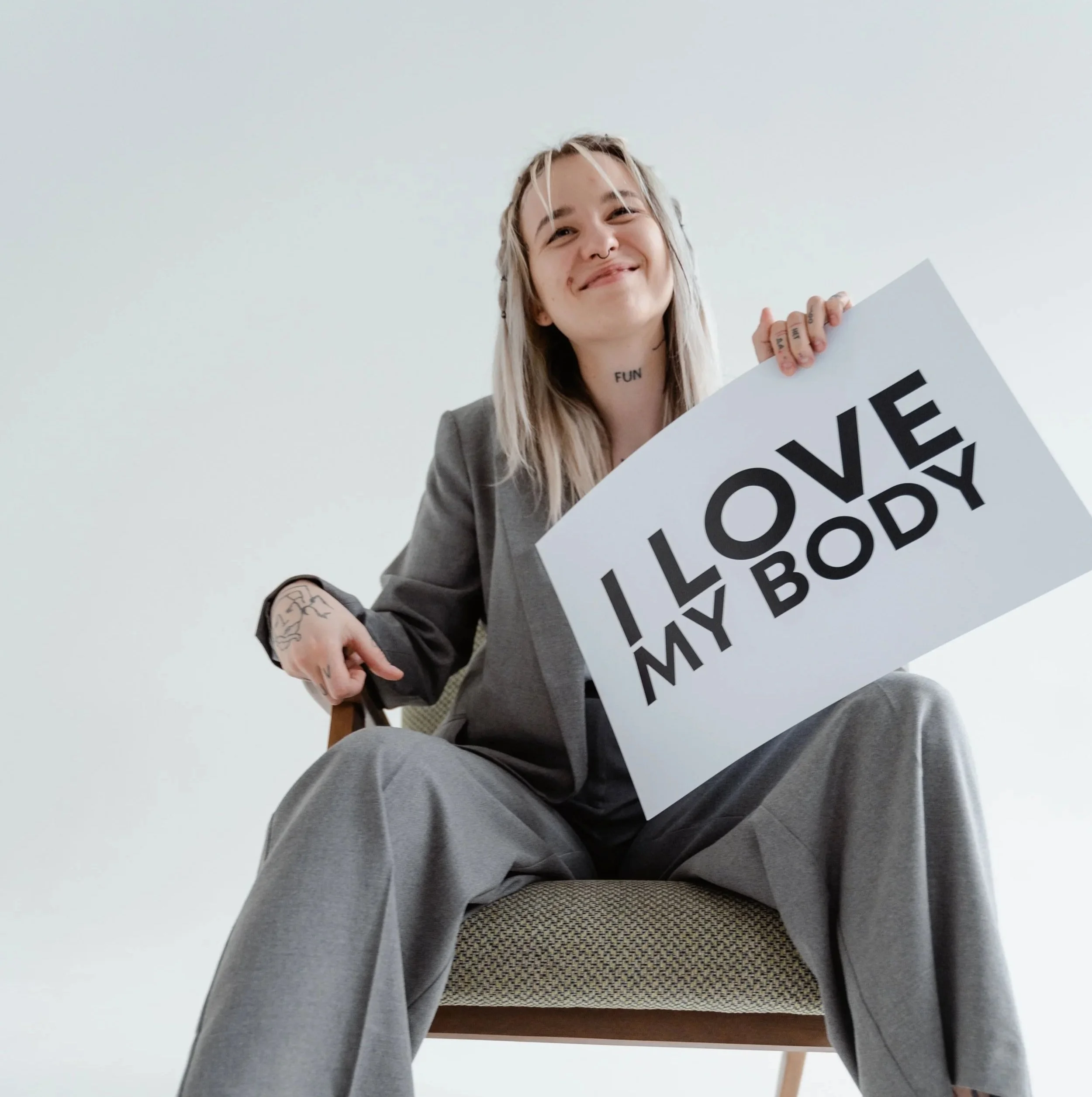 A person with good body image and high self esteem around weight