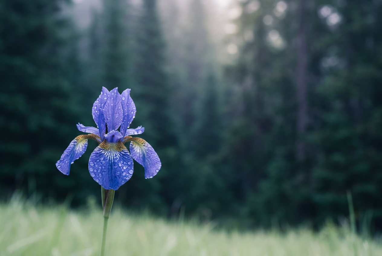 Blue iris flower