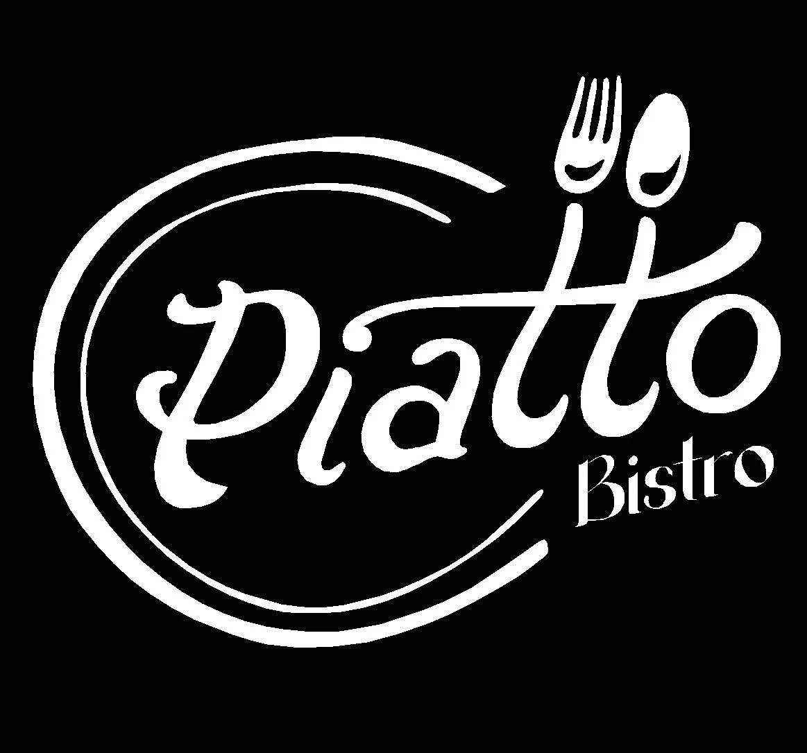 Black and white logo for Peato Bistro with the name written in stylized cursive, incorporating a fork and spoon graphic.