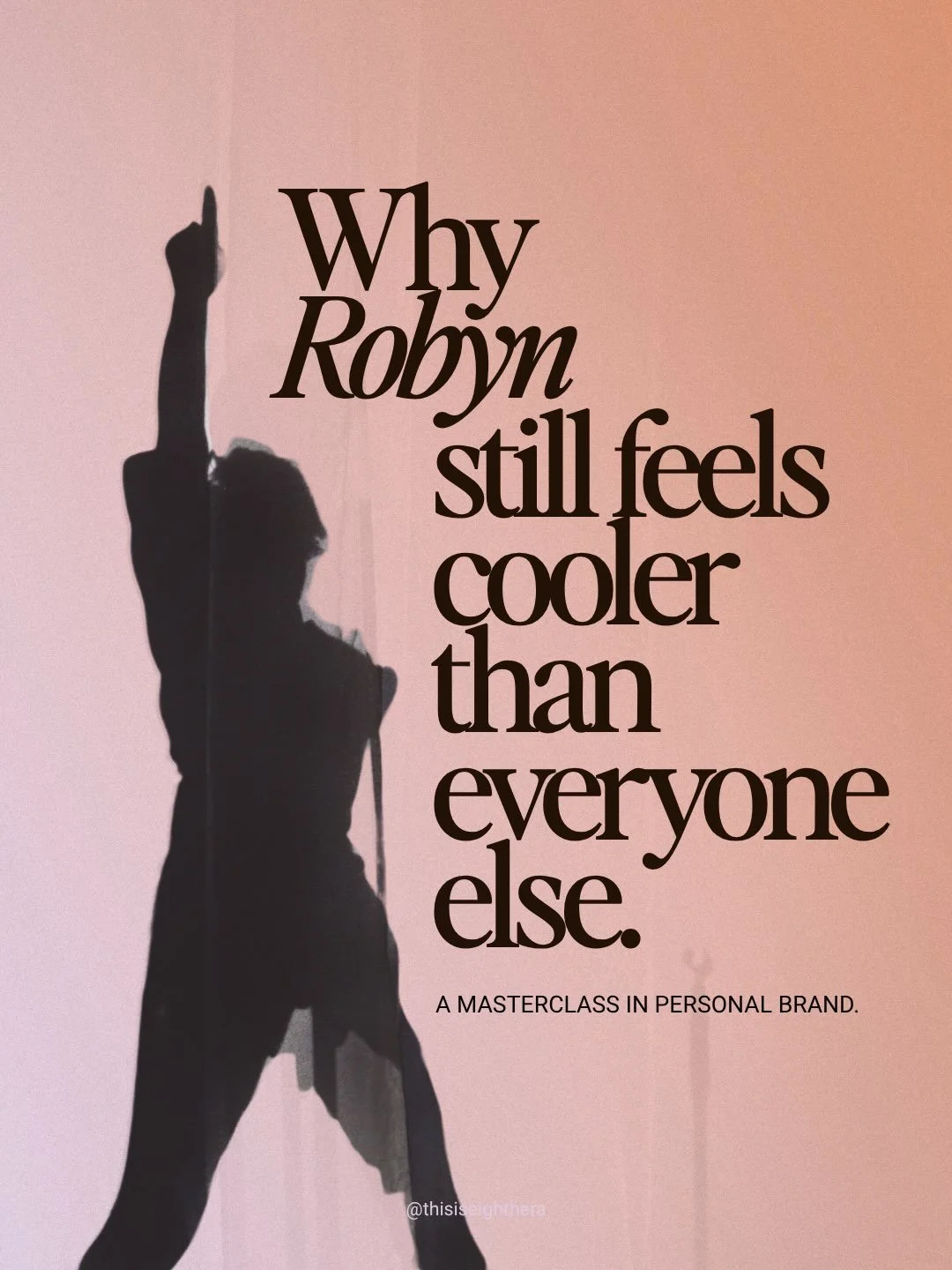 I went to see Robyn in Toronto last month and, obviously, it was brilliant. 🪩👠🥂
Somewhere mid-show, my over-thinking marketing brain kicked in.
Yes, yes. I am a nerd. 🤓 
But I was like, wow after so long, we all absolutely love her! 
Swipe for my
