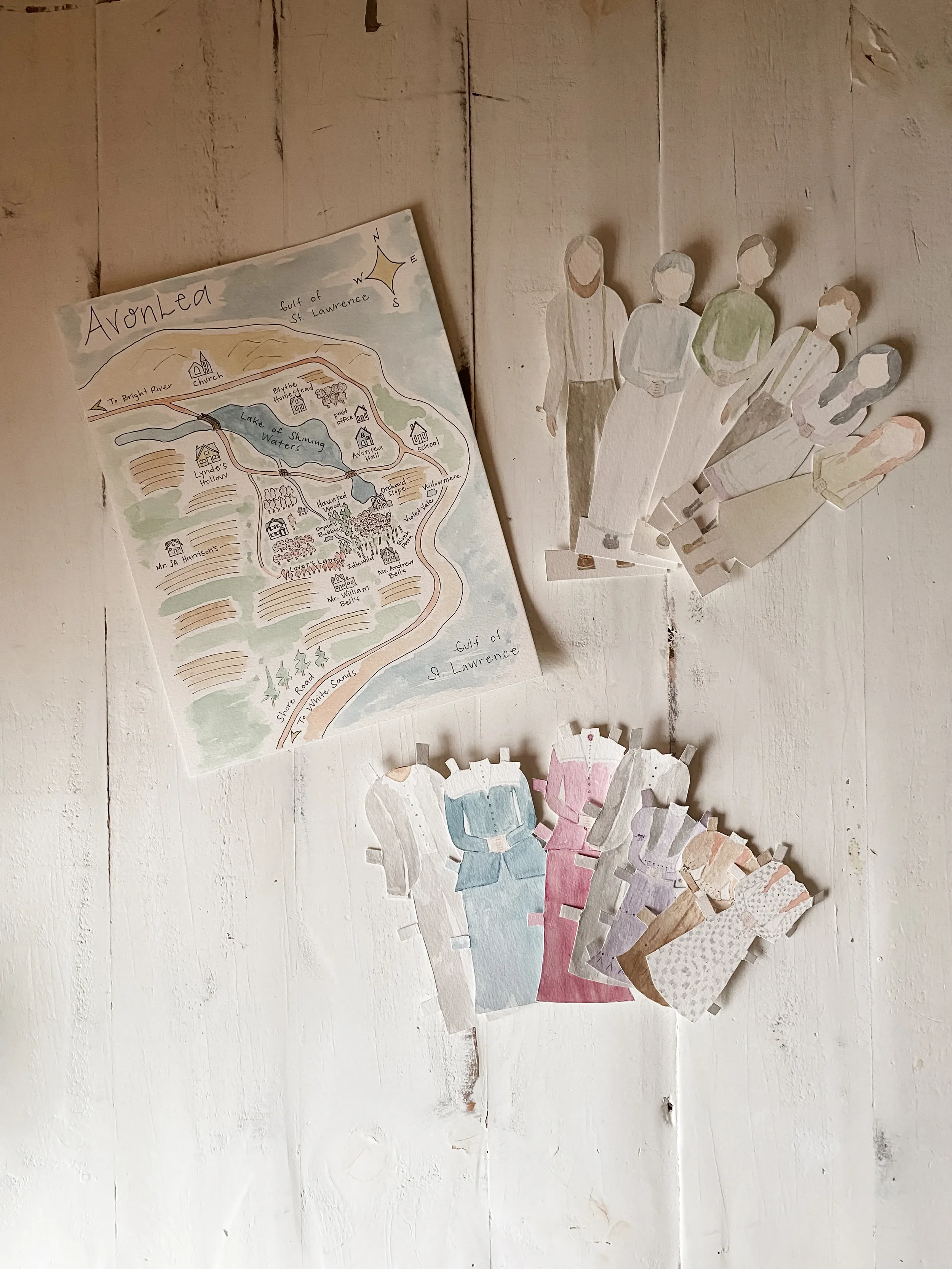 Custom Anne of Green GAbles Paper Dolls and Map.webp