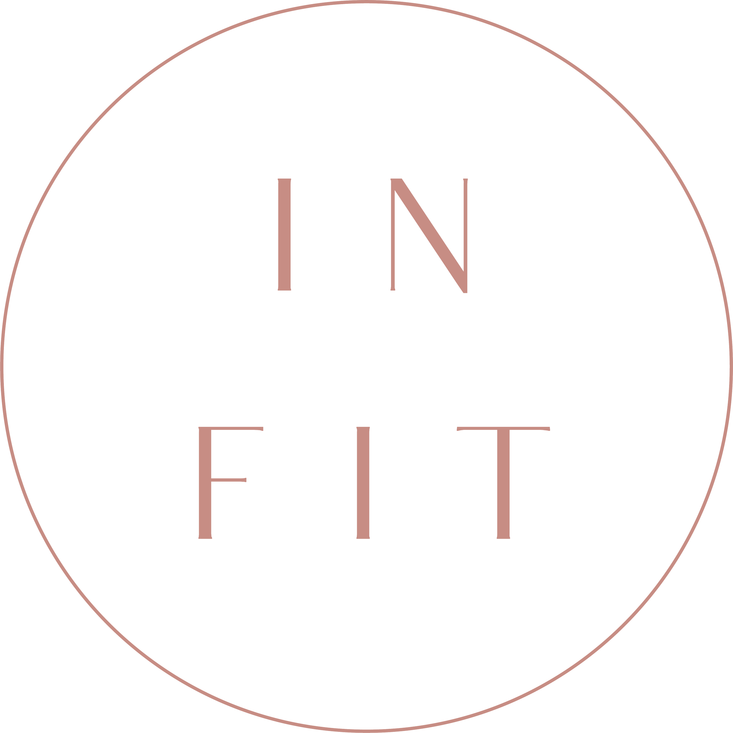 A circular logo with the word 'INFLUENCE' written vertically in the center, surrounded by a thin pink border.
