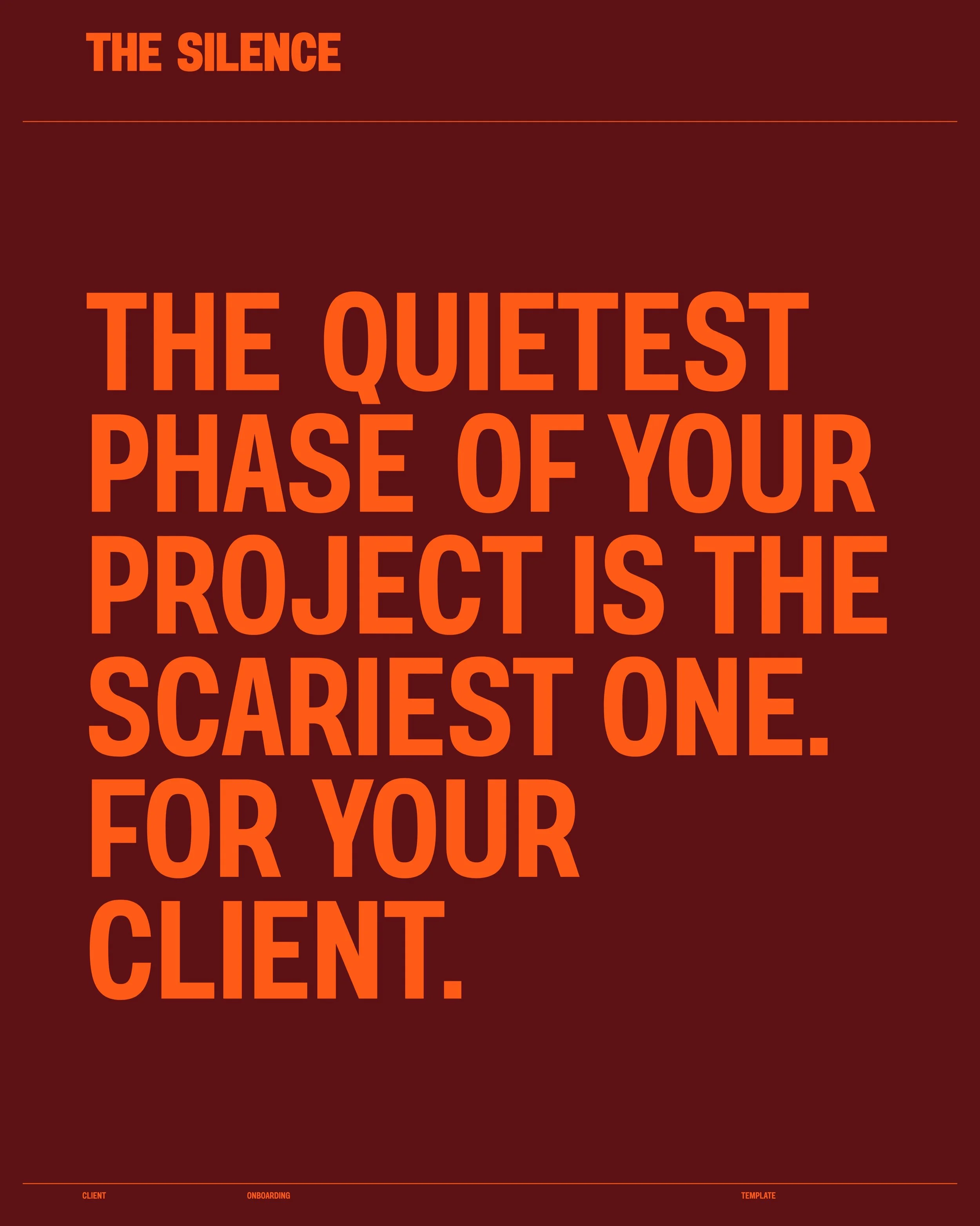Somewhere around week 3, every project goes quiet. You're heads-down in the work. Your client is staring at their inbox.

Same silence, two very different experiences.

Most of us try to fix it with more updates. But the real fix costs one sentence, 