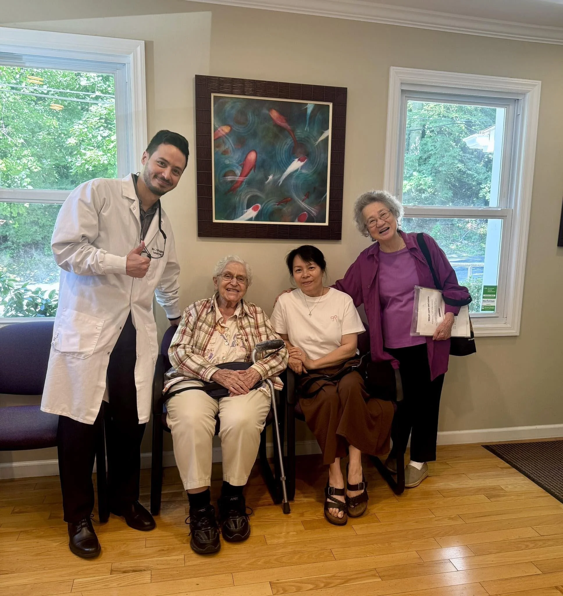 Dr. DiMaggio with group of patients.