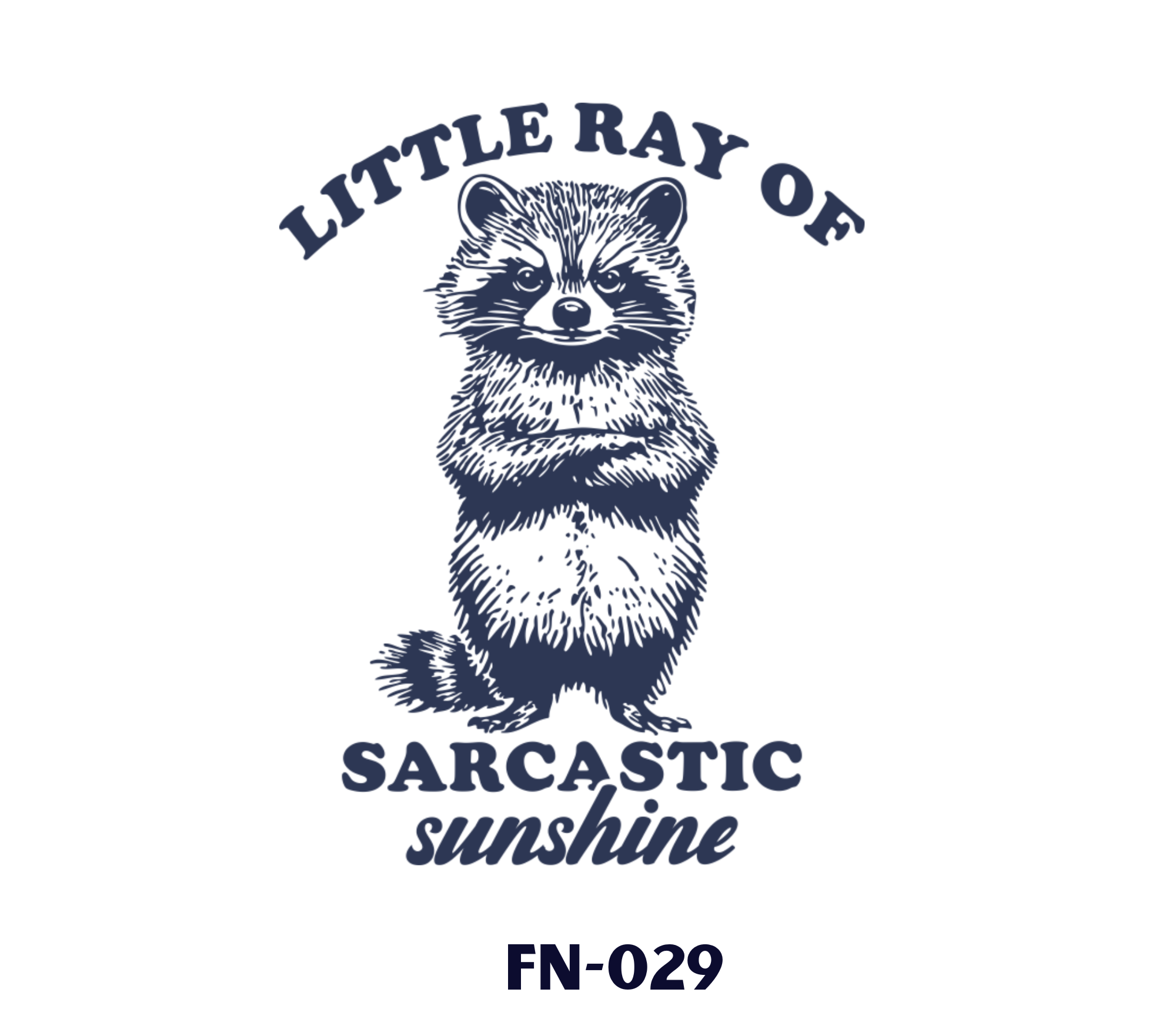 A graphic logo featuring a raccoon with the text 'Little Ray of Sarcastic Sunshine'