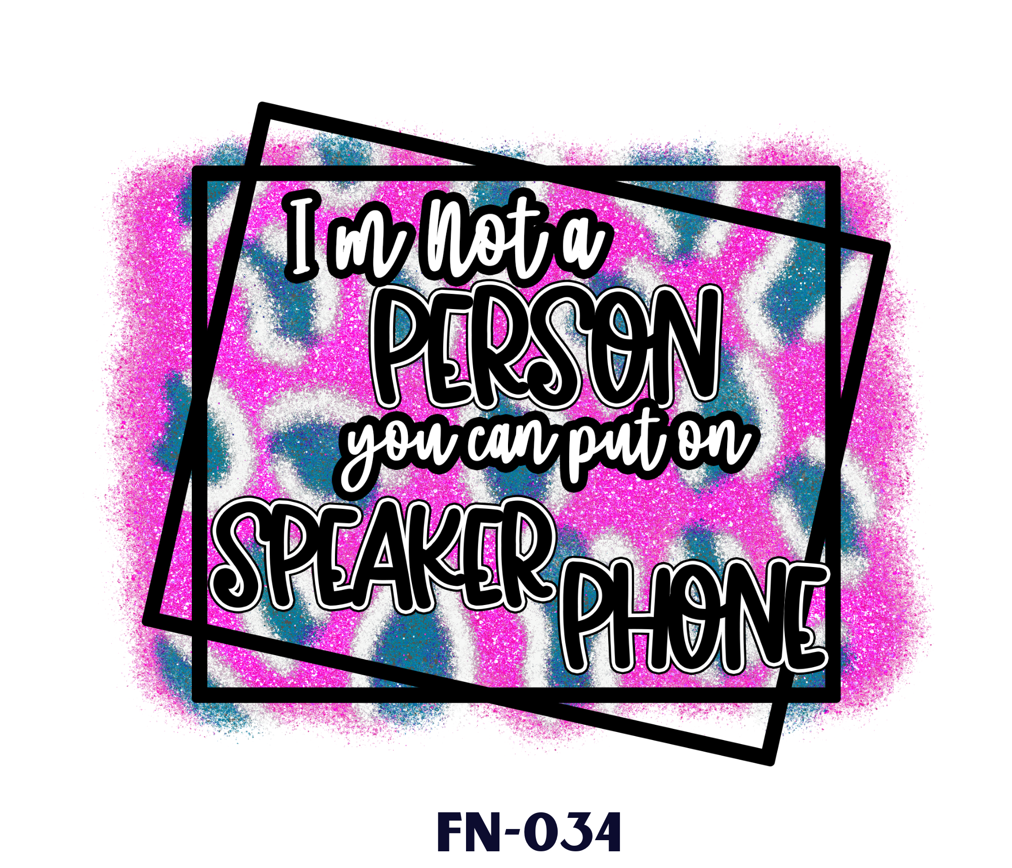 A spray-painted sign with the text "I'm not a PERSON you can put on a pedestal" in bold black and white letters, with a pink and blue spray paint background.