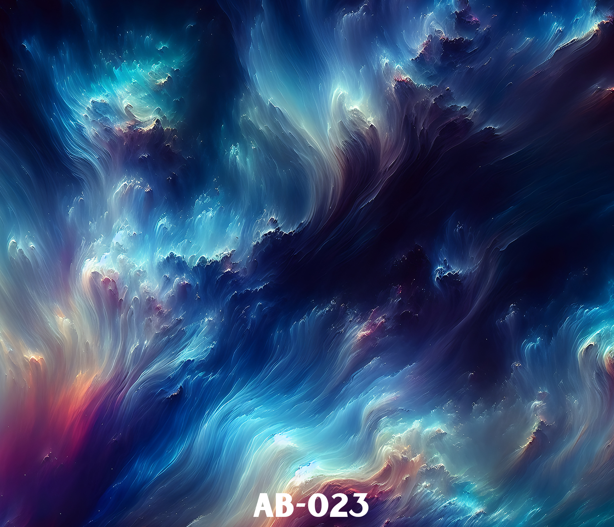 Abstract digital art depicting swirling, vibrant colors in shades of blue, purple, and pink with some hints of white and orange.
