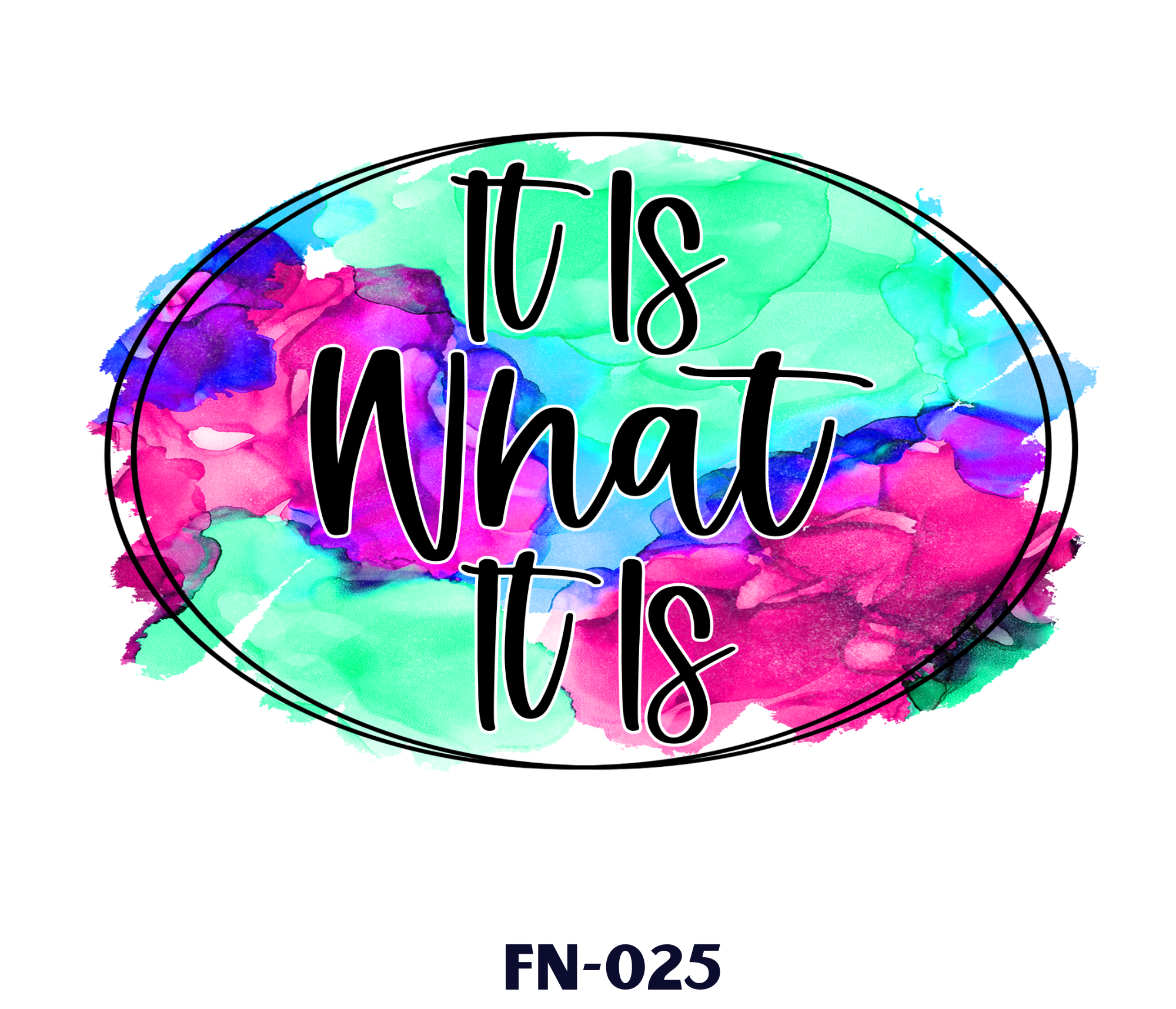 Colorful water splash background with black handwritten text that says 'It’s What Tells Us'