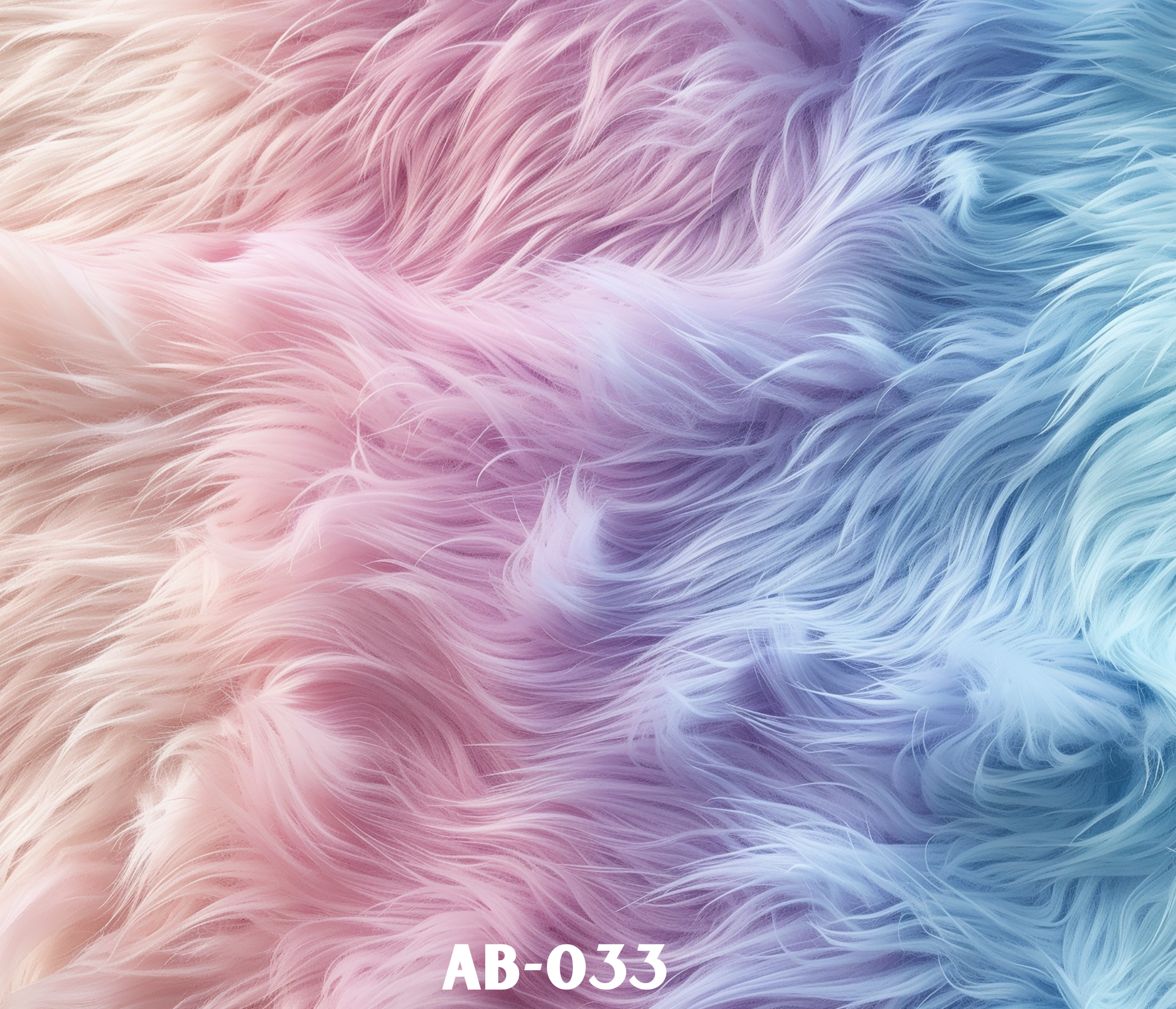 Close-up image of soft, colorful, fur-like texture in pastel shades of pink, purple, and blue.