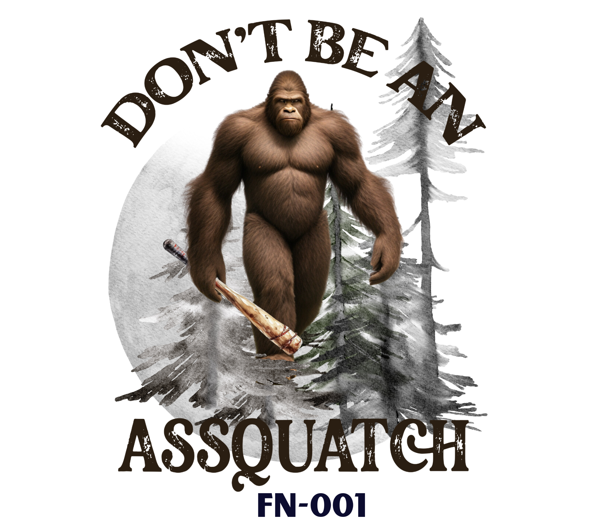 A logo featuring a large, muscular Bigfoot or Sasquatch creature standing in a snowy forest with pine trees. The text 'DON'T BE A' arched above the creature and 'ASSAULT' below,