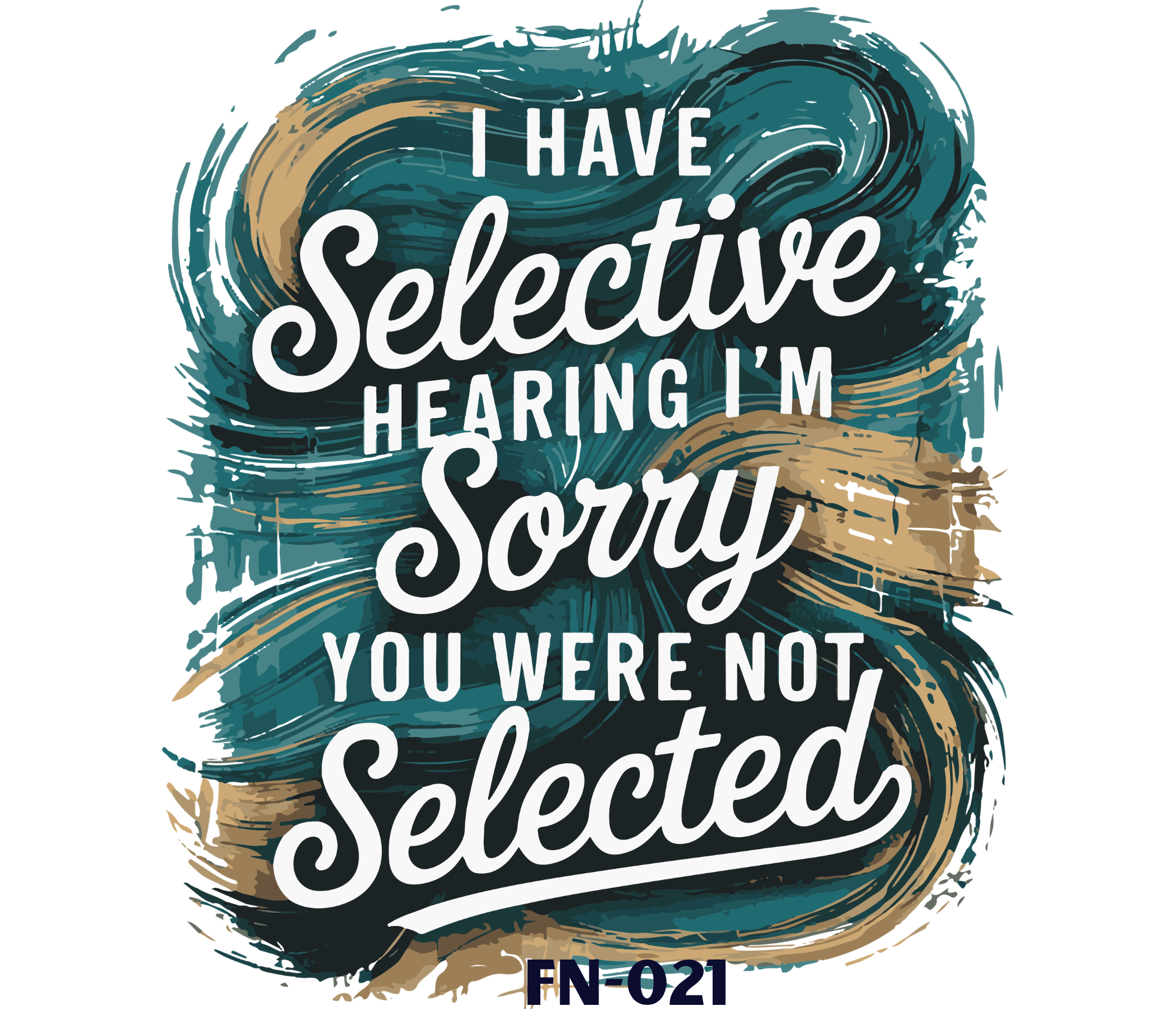Illustration with swirling blue, gold, and beige brushstrokes and white text that reads "I HAVE SELECTED YOU WHERE NOT, AND"