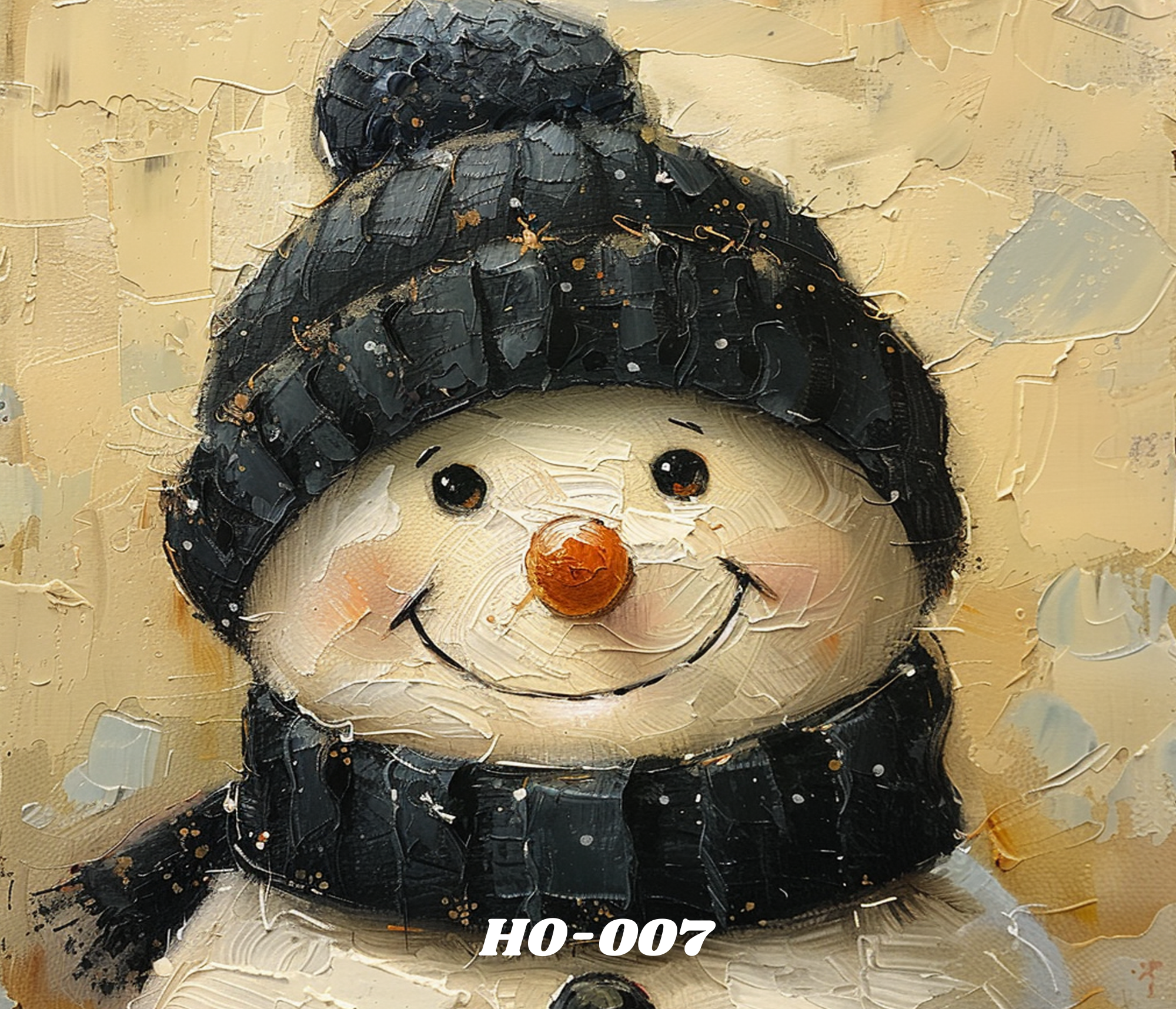 A painting of a cute penguin with a beige background,