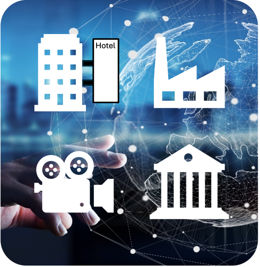 Industries represented by hospitality, manufacturing, media, and federal services.