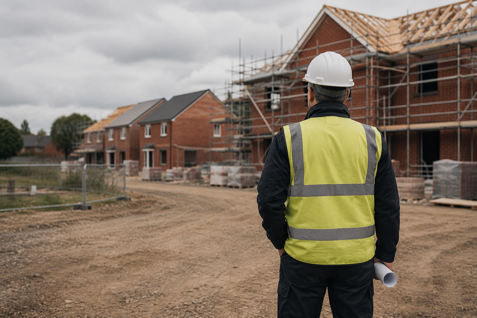 Site inspection of a new-build property before handover
