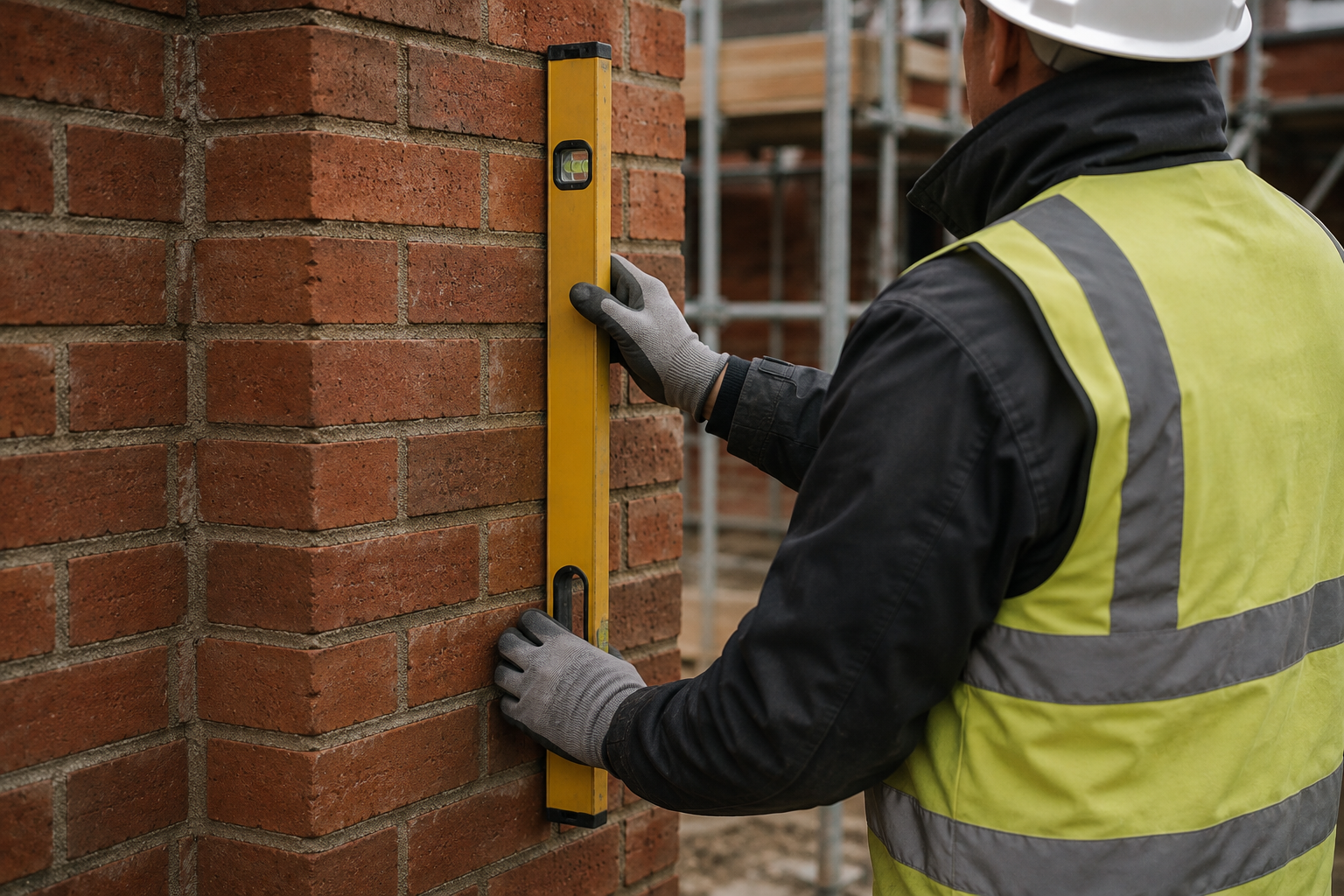 Quality inspection being carried out on a new-build property
