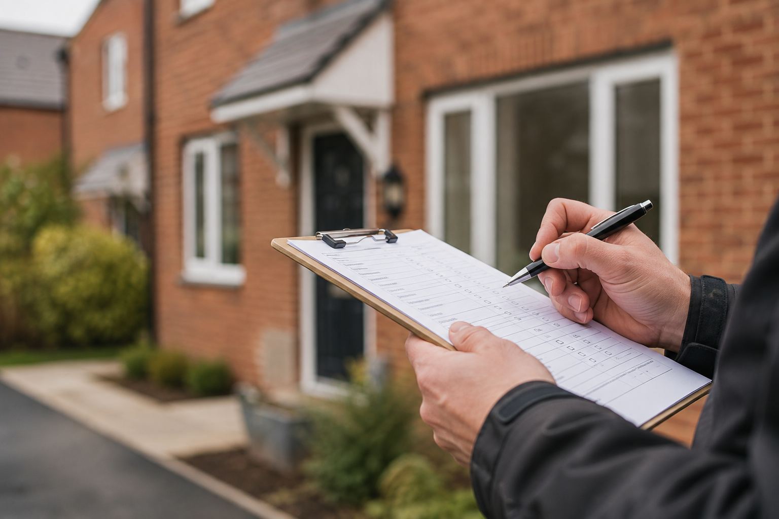 Building consultant preparing a detailed property inspection report