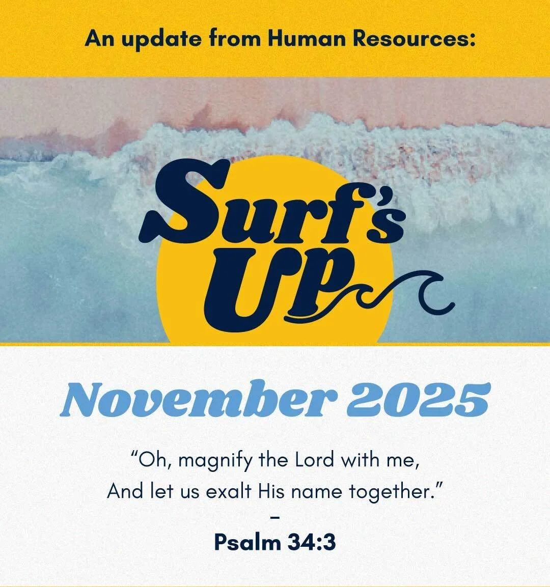 Surf's Up November 2025 newsletter cover.