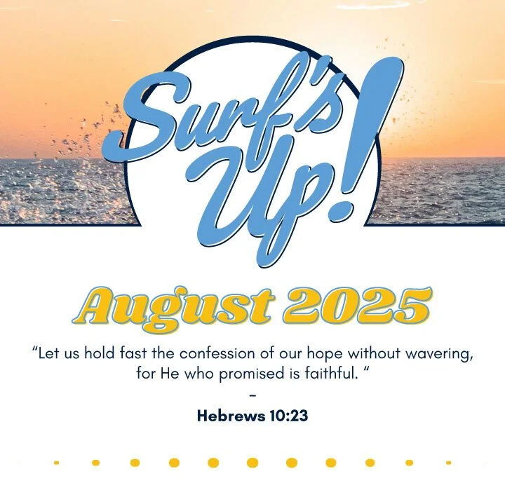 Surf's Up August 2025 newsletter cover.