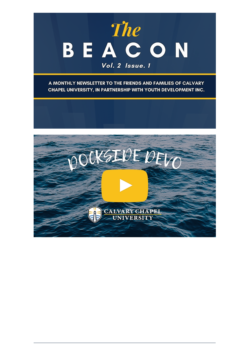 The Beacon Volume 2 Issue 1 newsletter cover