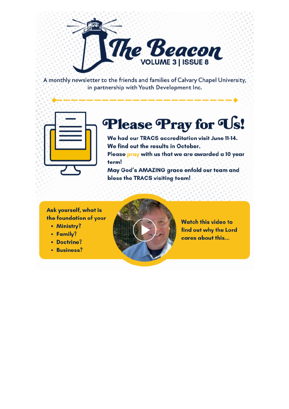 The Beacon Volume 3 Issue 8 newsletter cover