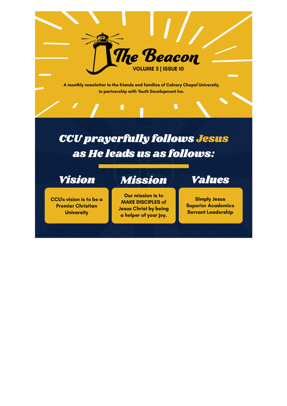The Beacon Volume 3 Issue 10 newsletter cover
