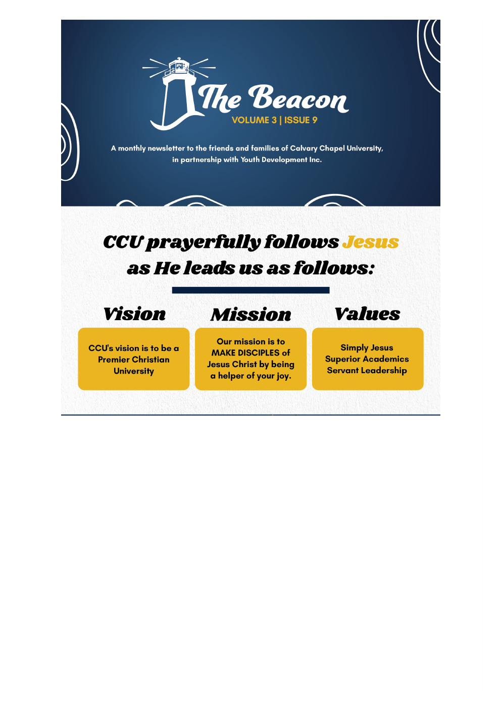 The Beacon Volume 3 Issue 9 newsletter cover