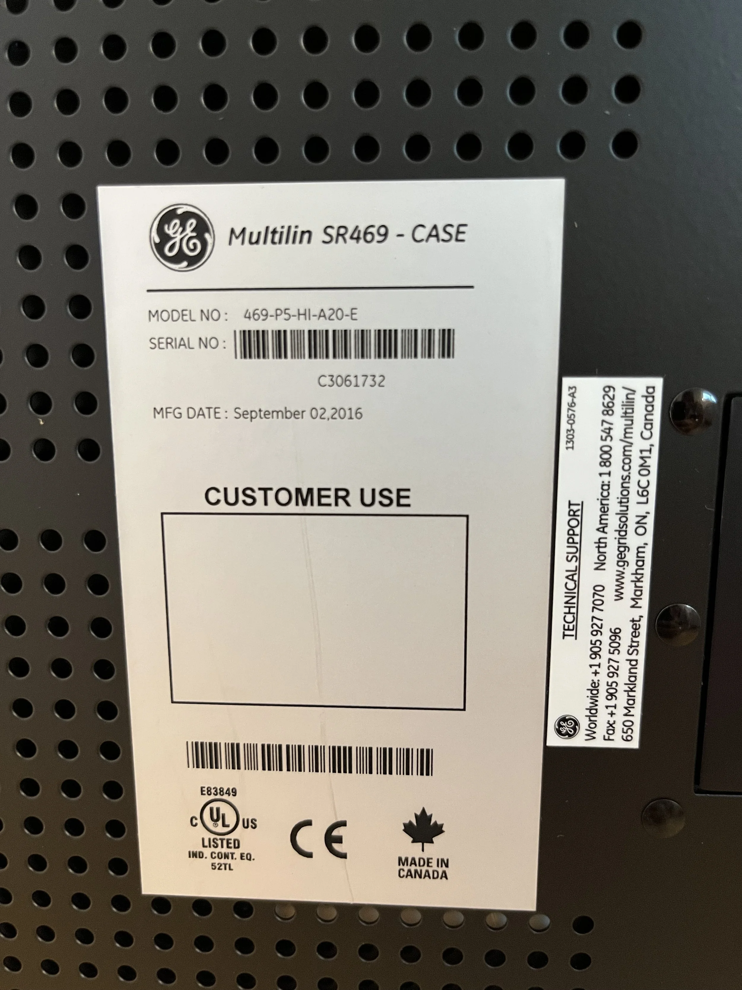 Multilin SR469 Motor Management Relay