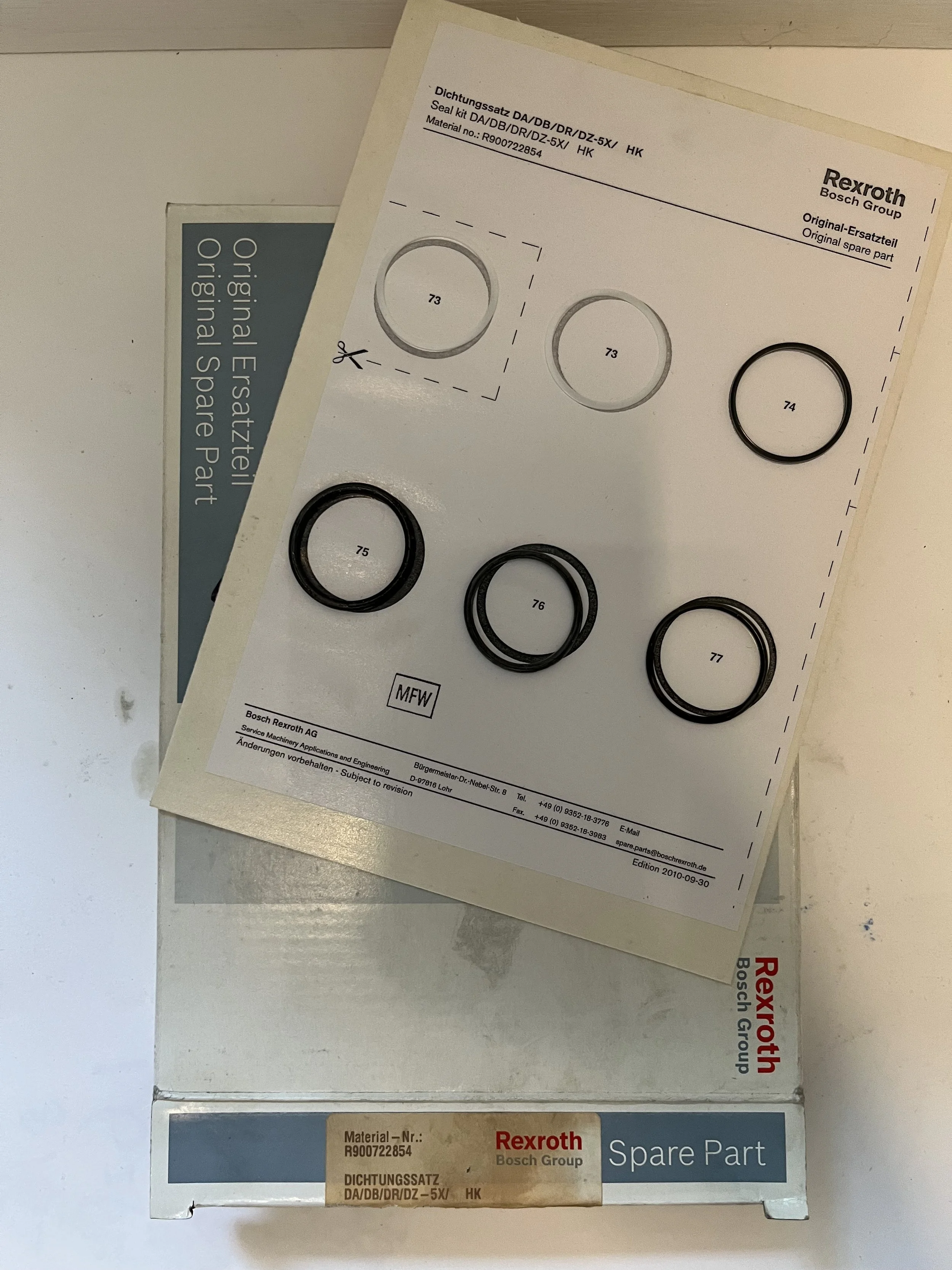 Rexroth Seal Kit R900722854 DA/DB/DR/DZ-5X/HK