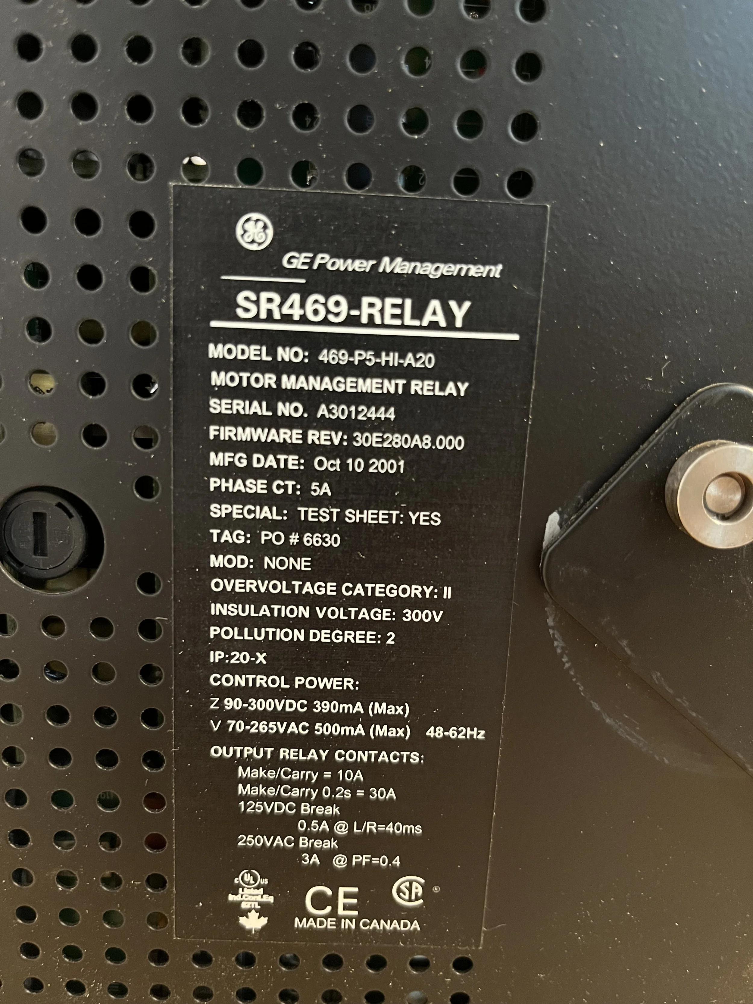 Multilin SR469 Motor Management Relay